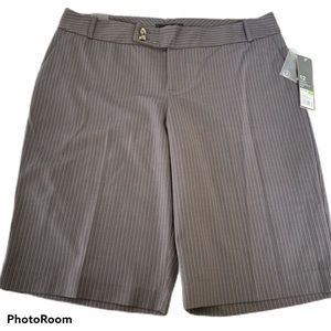 NWT Mossimo Brown Striped Bermuda Dress Shorts 12